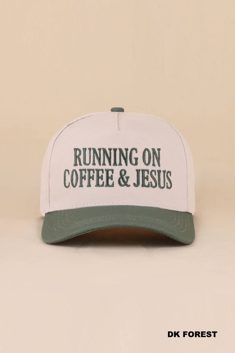 Running On Coffee & Jesus Two Tone Cotton Hat