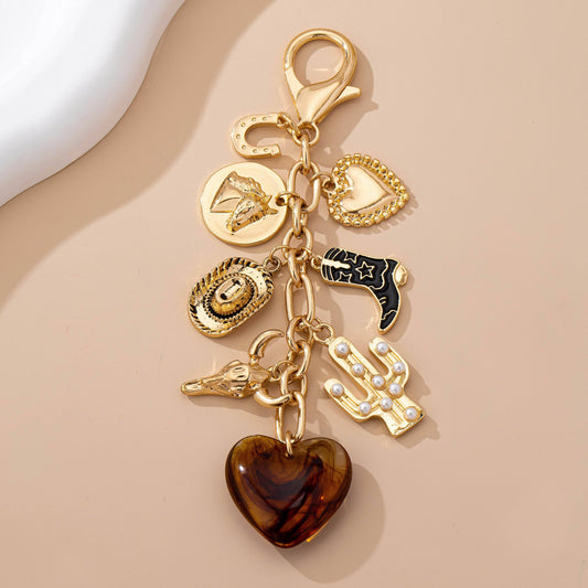 JOSSLYN by wall to wall - WESTERN HEART CROSS HAT BOOT HEART BAG CHARM | 80K096