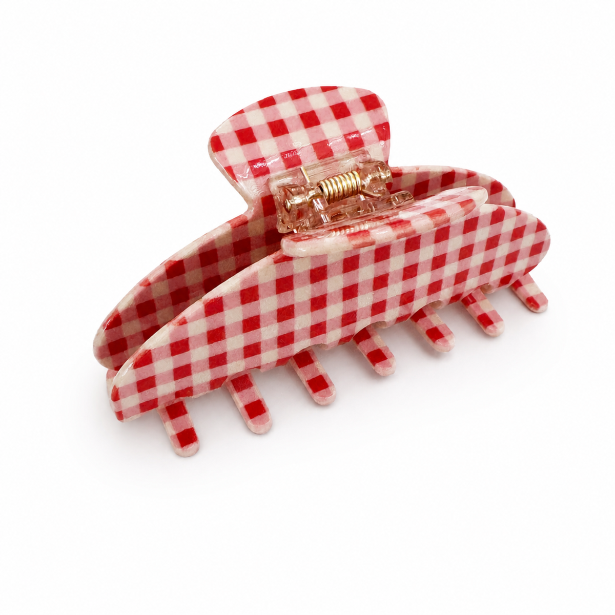 Ellison+Young - Gingham Check Acetate Hair Claw Clip – Medium Hold